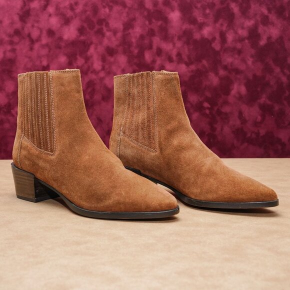 Rag&Bone Women Icons Rover Brown Suede Western Ankle Boots 8.5US EUR38.5